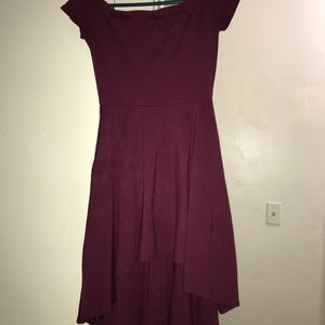 Burgundy high low dress